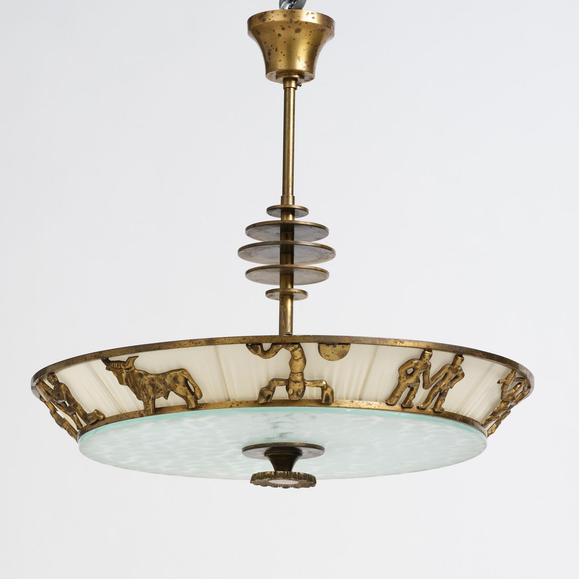 Bröderna Malmströms Metallvarufabrik, a ceiling lamp model "1566", Malmö, 1940s.