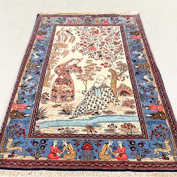 A signed Kashan 'Dabir' carpet, ca 206 x 136 cm.