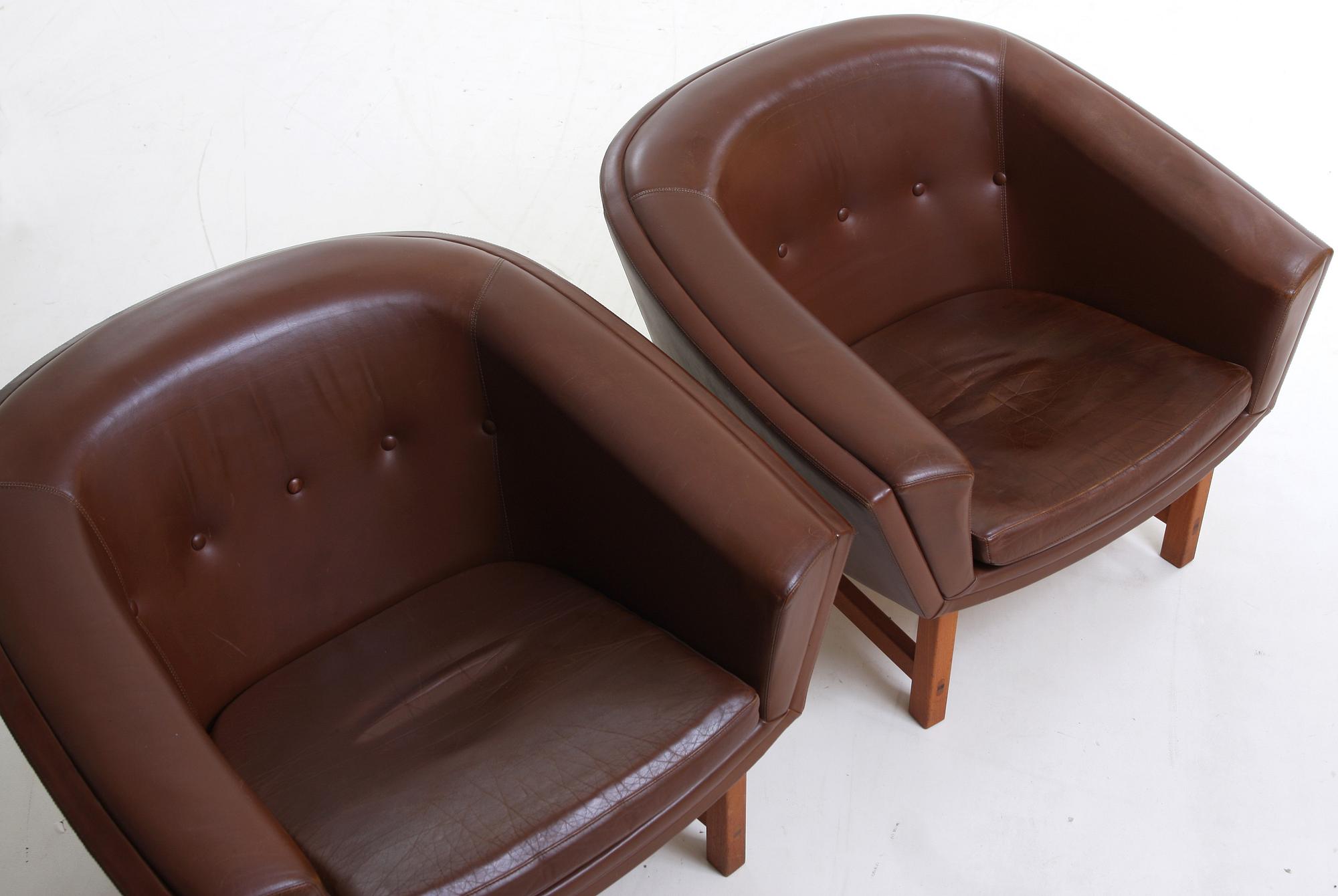 FÅTÖLJER, ett par, "Corona", Lennart Bender för Ulfert 1960-tal.