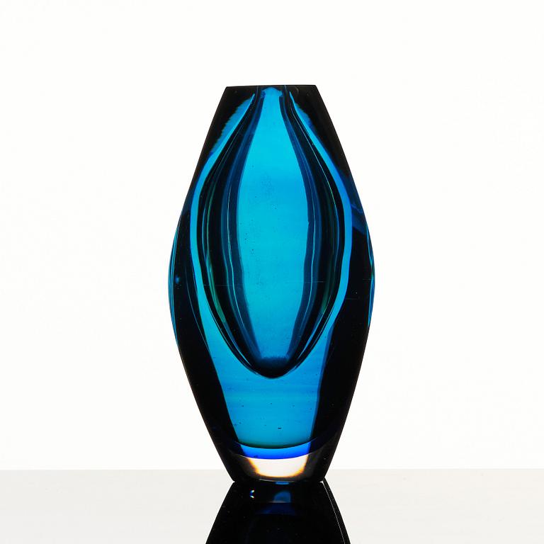 Mona Morales-Schildt, a 'Ventana' cut and polished glass vase, Kosta Sweden 1950s-60s.