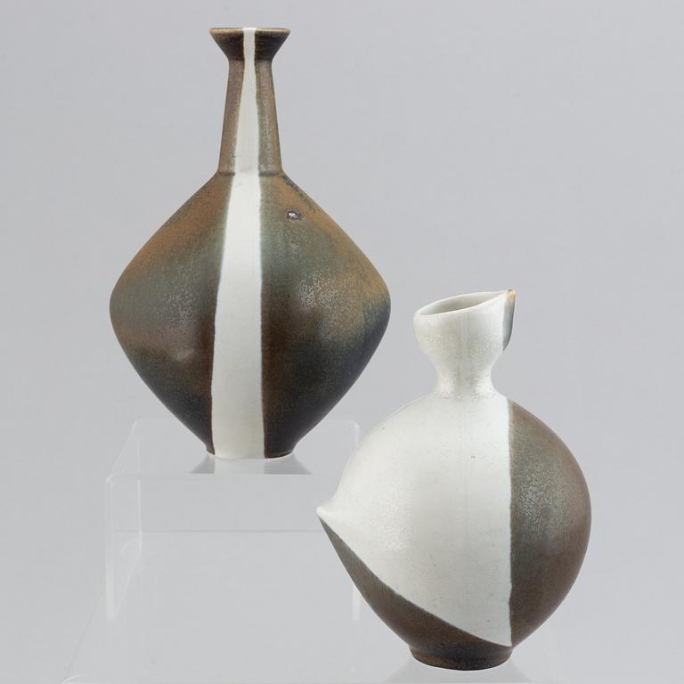 Gabi Citron-Tengborg, a set of two vases "Buckla", glazed stoneware, Gustavsberg, Sweden.