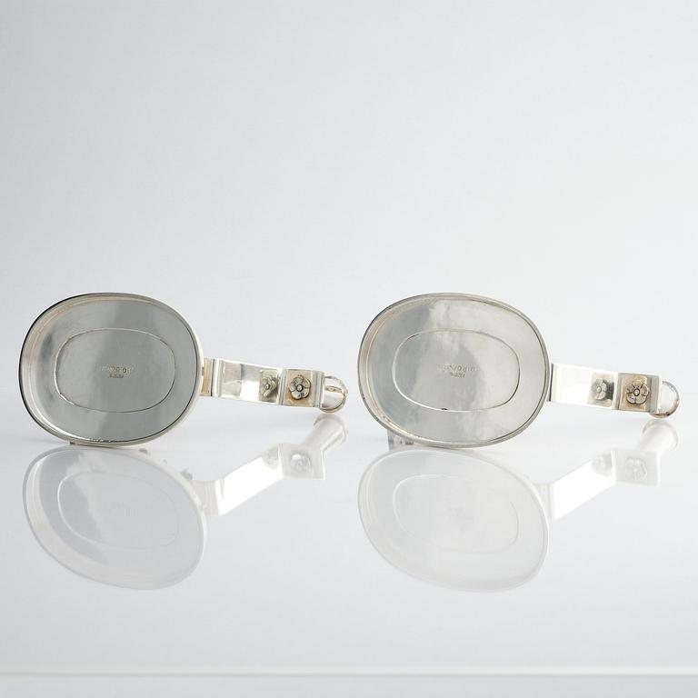 Carl Fredrik Carlman, a pair of silver candlesticks, design by Per Sköld, Stockholm, Sweden 1945.