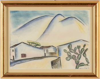 AGNES CLEVE, pastel, signed A. Cleve and dated Palermo 11 Jan -22.