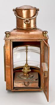 LANTERNA, koppar samt glas, tidigt 1900-tal.