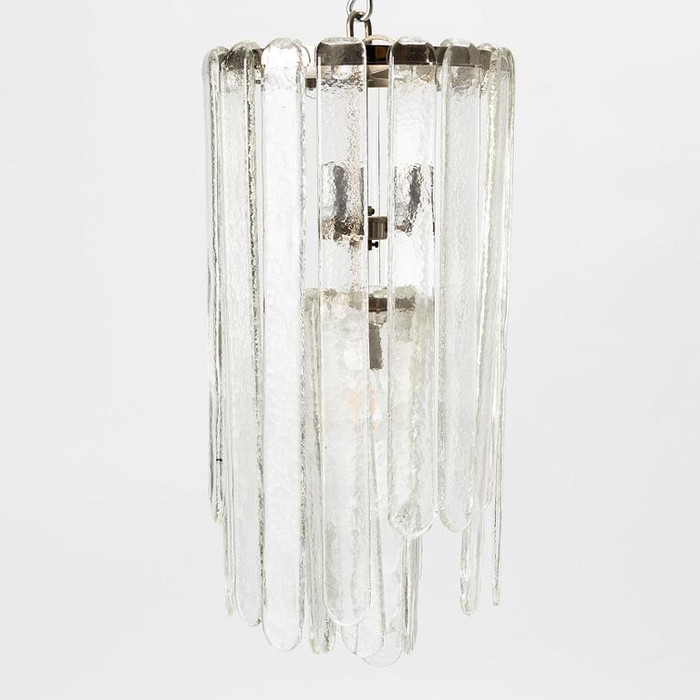 Carlo Nason, chandelier, "Cascade", Mazzega, Italy, 1970s.