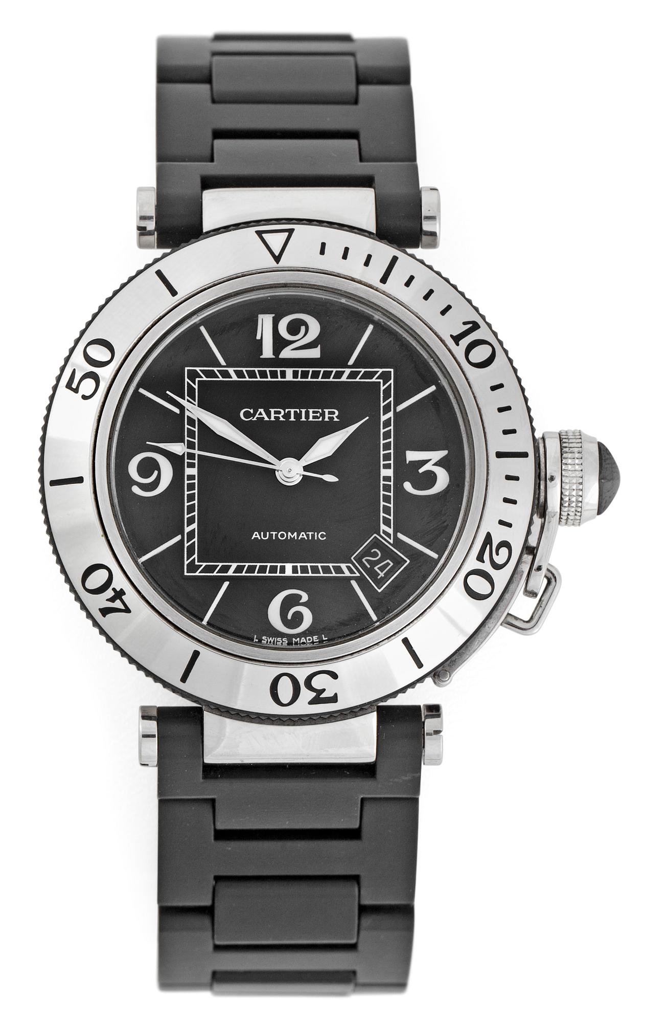 CARTIER, Pasha, automatisk, stål, ca 2005.