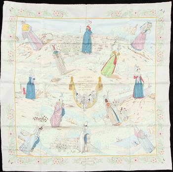 SCARF, siden, "Costumes des departements ,Zoe Pauwels, Hermès, Paris.