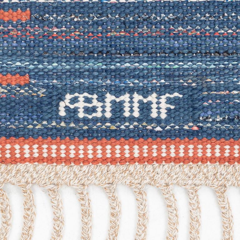 Märta Måås-Fjetterström, a rug, "T.matta, blå". Rag rug, flat weave, 193 x 147 cm. Signed AB MMF.
