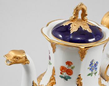 KAFFESERVIS, 12 delar, porslin, Meissen, 1900-tal.