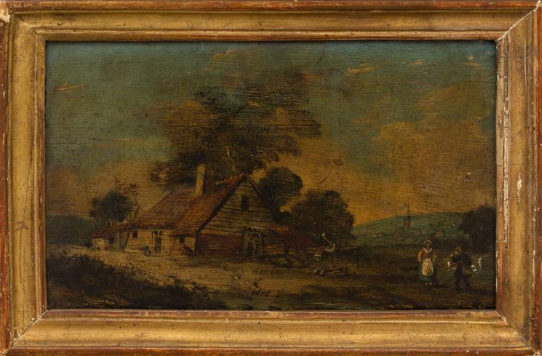 OKÄND KONSTNÄR, olja på pannå, Holland 1800-tal.