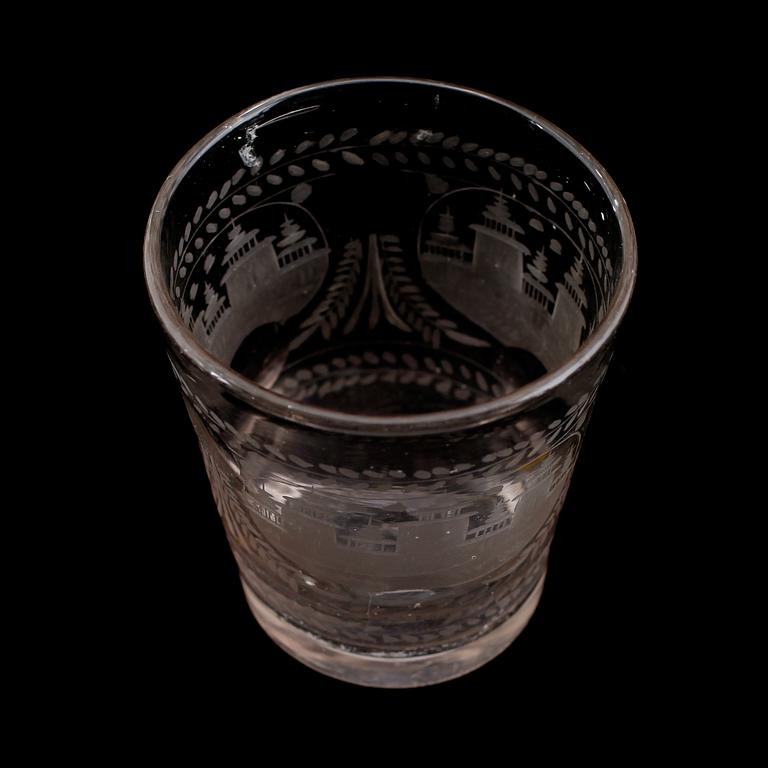 BÄGARE, glas, 1700-tal.