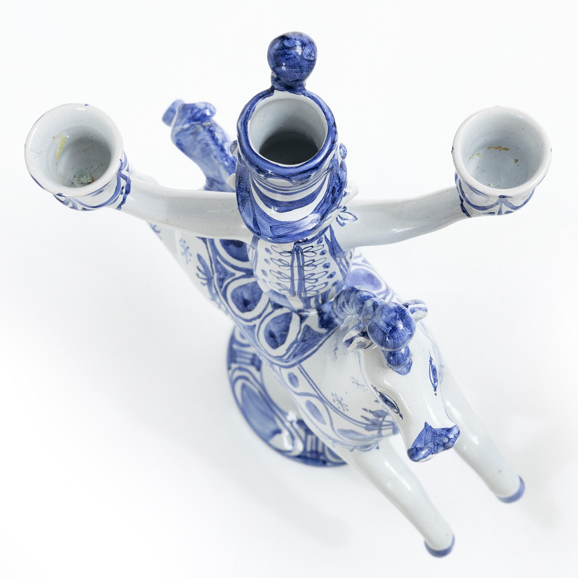 Björn Wiinblad, a pair of earthenware candelabras, Denmark, 1997.