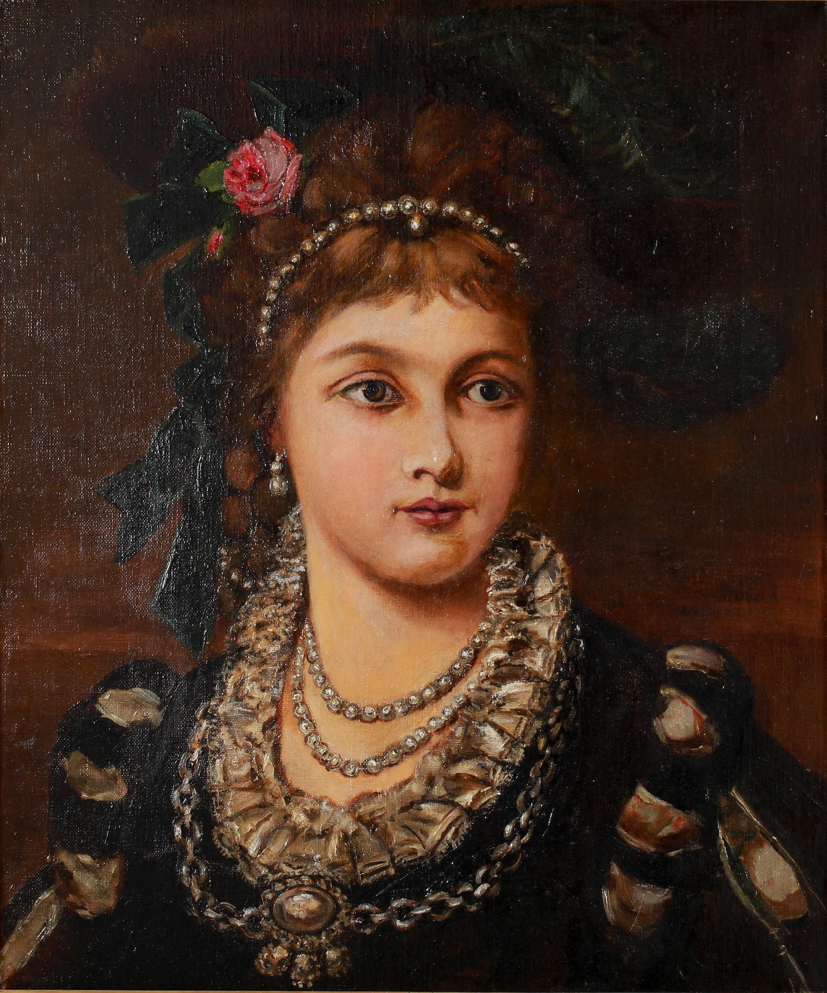 OKÄND KONSTNÄR, olja på duk, ej sign, 1800-tal.