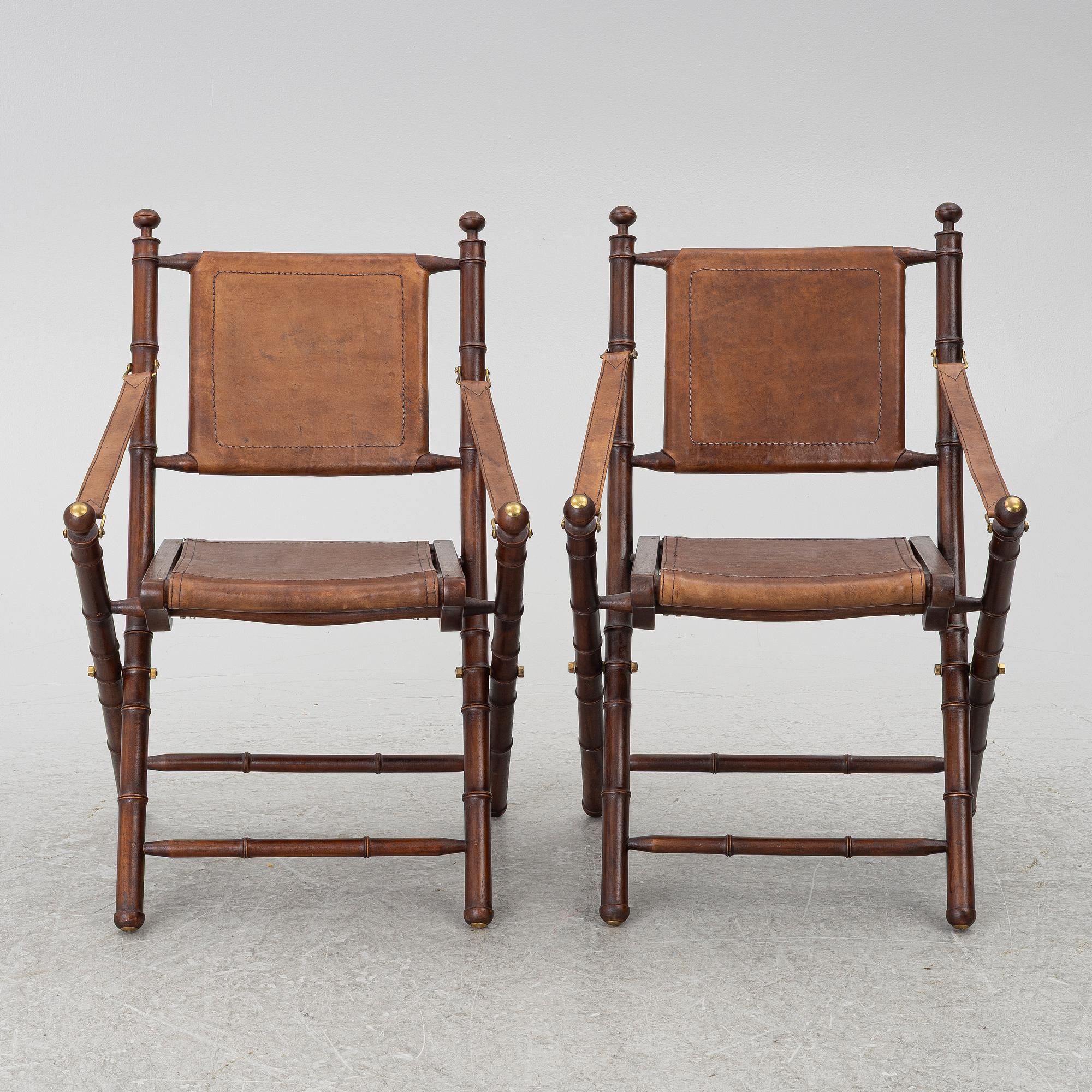 Safari chairs, a pair, 'Bolsena', Eichholtz, contemporary.