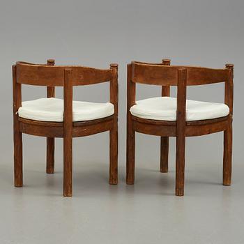 BRÖDERNA ERIKSSON (The Eriksson brothers), attributed to, a pair of stained and carved chairs, Arvika, Art Nouveau,