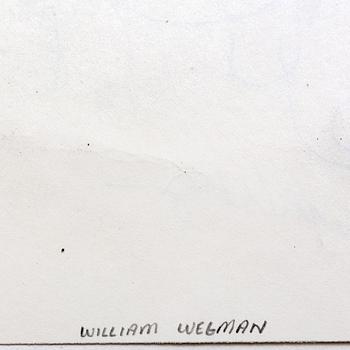 William Wegman, ink drawing signed from 1989.