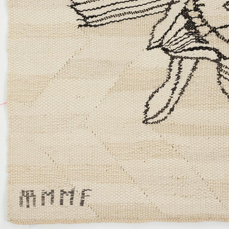 Barbro Sprinchorn, Vävd tapet, "Kronärtskocka", gobelängteknik, ca 68-68,5 x 82,5-83,5 cm, signerad AB MMF BS.