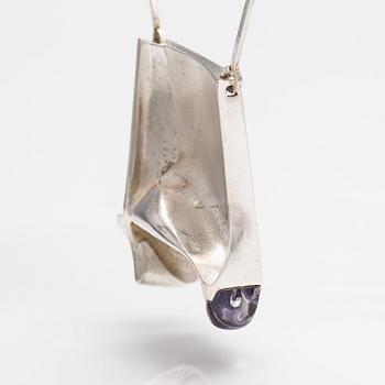 Björn Weckström, "Monolit" a sterling silver and acrylic necklace. Lapponia 1974.