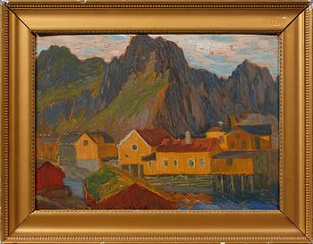 HELMER OSSLUND, olja på smörpapper, signerad.