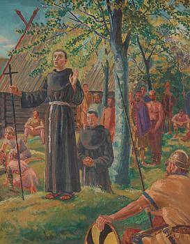 Ansgar predikar i Birka.