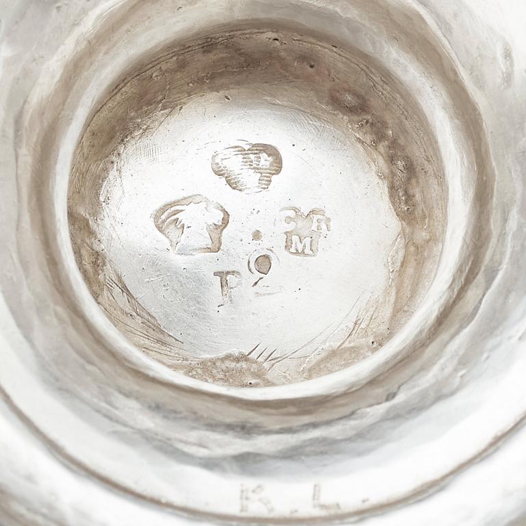 A Swedish 18th century silver brandy-bowl, mark of Christopher Bauman, Hudiksvall 17897.