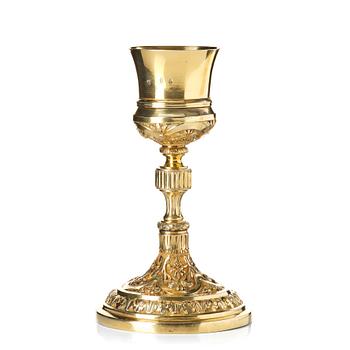 424A. A Spanish colonial silver-gilt chalice, mark of Antonio Forcada y la Plaza, Mexico city, ca 1800.