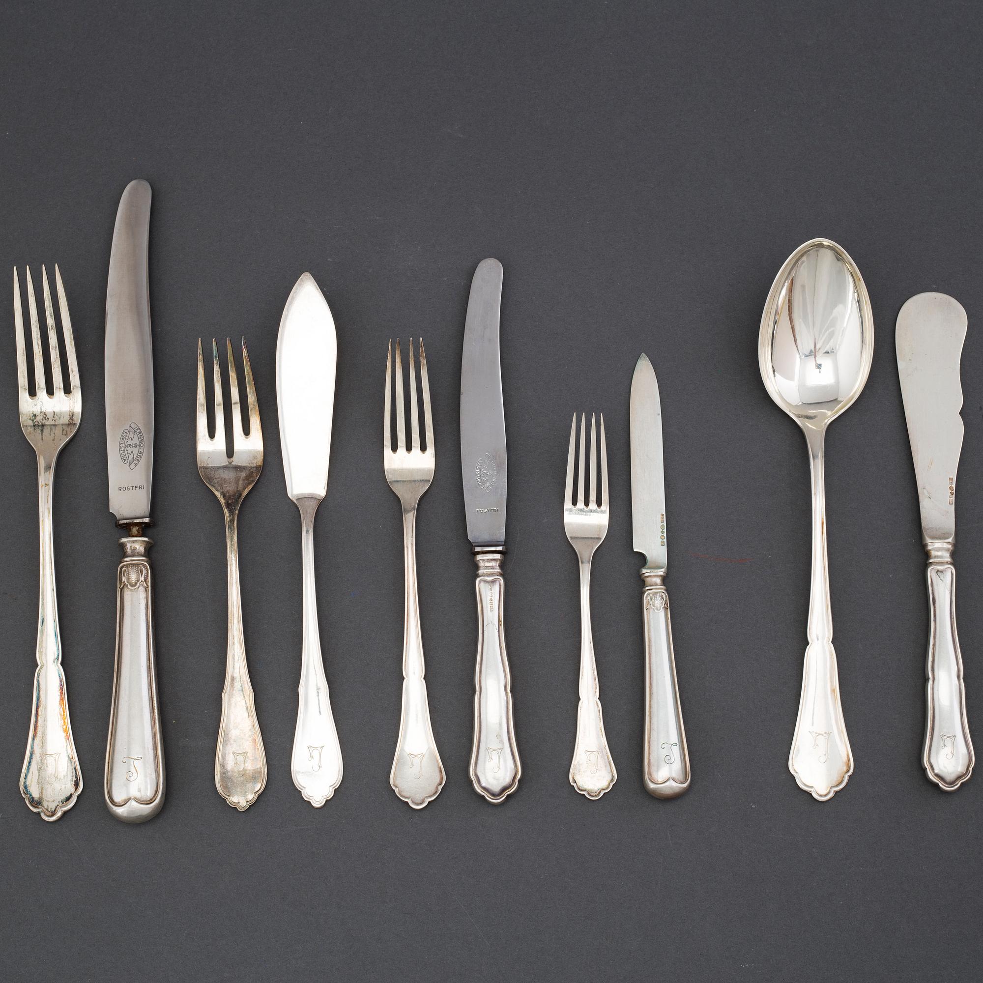 68 pcs of 1920s/1930s silver flatware, Landskrona, Sweden.