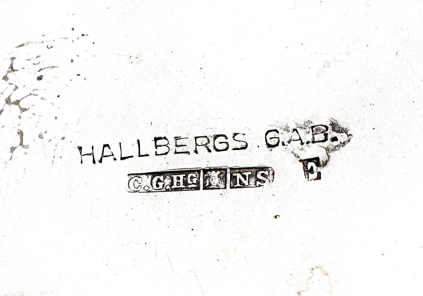 KAFFESERVIS, 3 delar, nysilver, sengustaviansk stil, C.G. Hallberg. 1900-talets första kvartal.