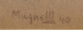 Alberto Magnelli, gouache signed and dated 40.