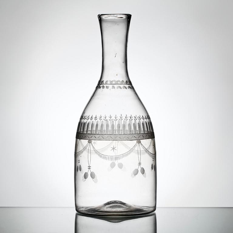 KARAFF, glas, empire, 1800-talets första hälft.
