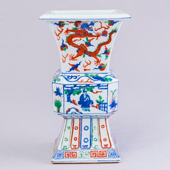 VASE, porcelain, China late 19th century, with Wanli six character mark.