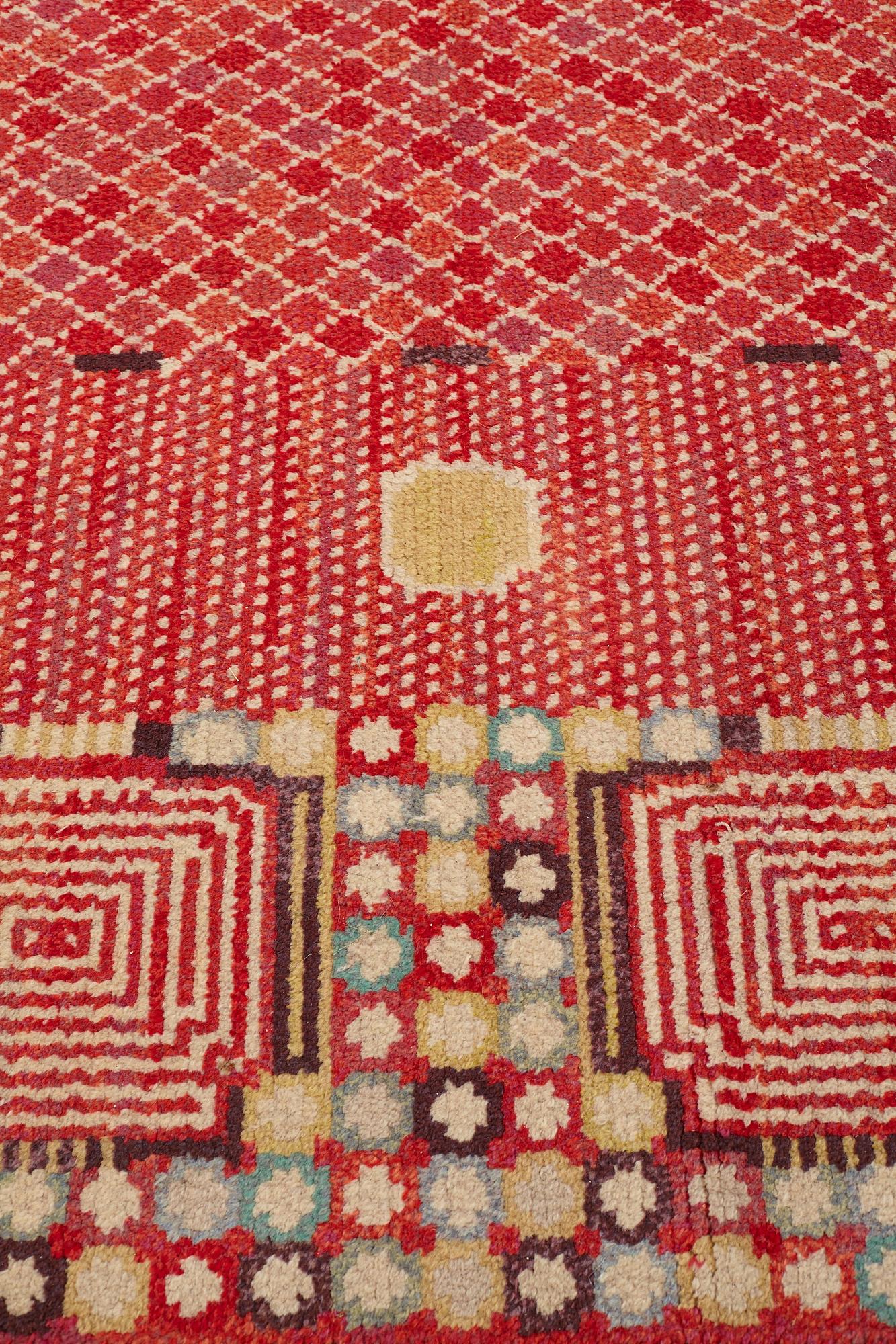 Barbro Nilsson, MATTO, "Krabban", knotted pile, ca 334 x 296 cm, signed AB MMF BN.
