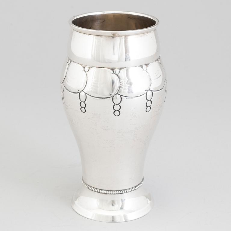 A Danish Art Nouveau silver vase, maker's mark Grann & Laglye, Copenhagen, 1914.