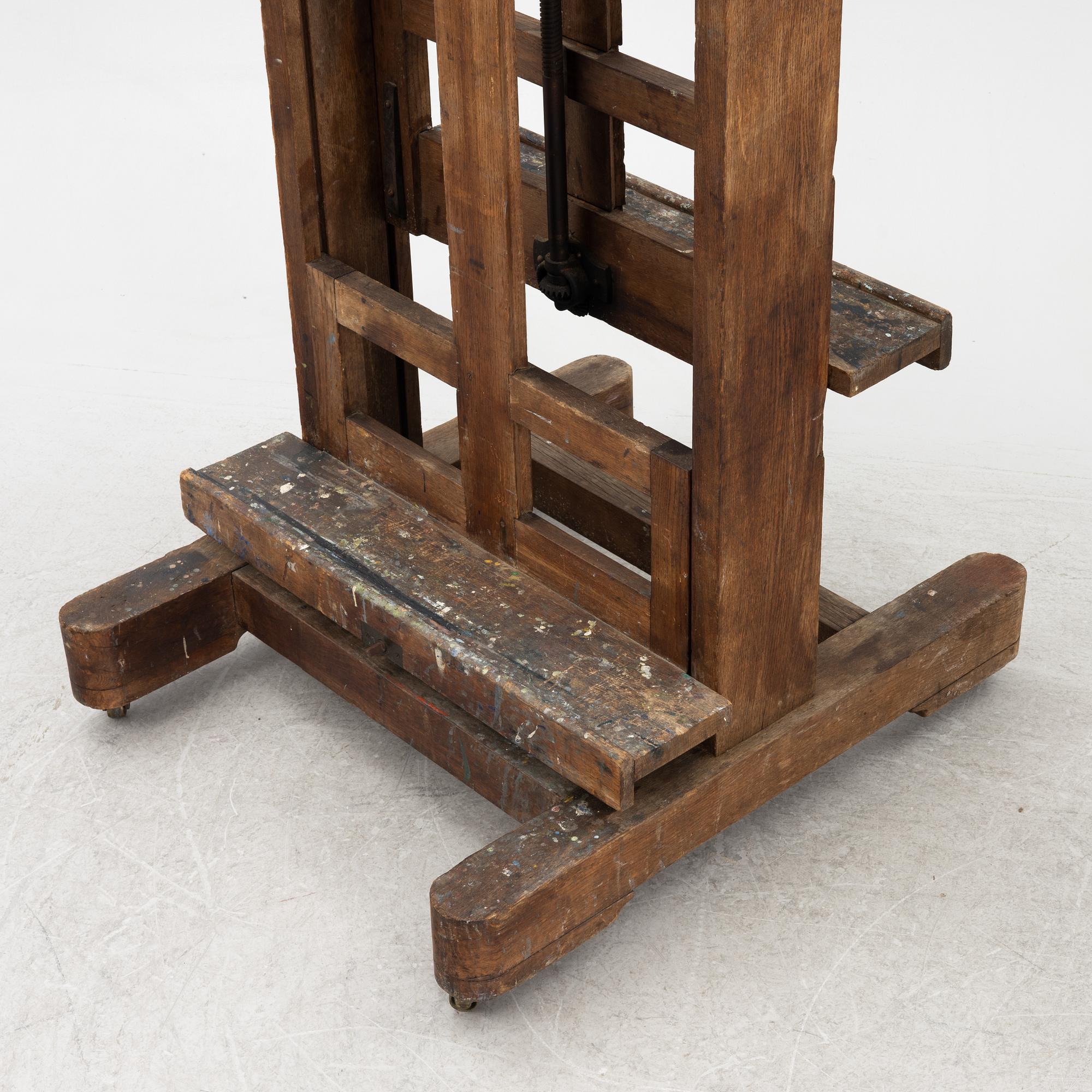 Studio easel, circa 1900.
