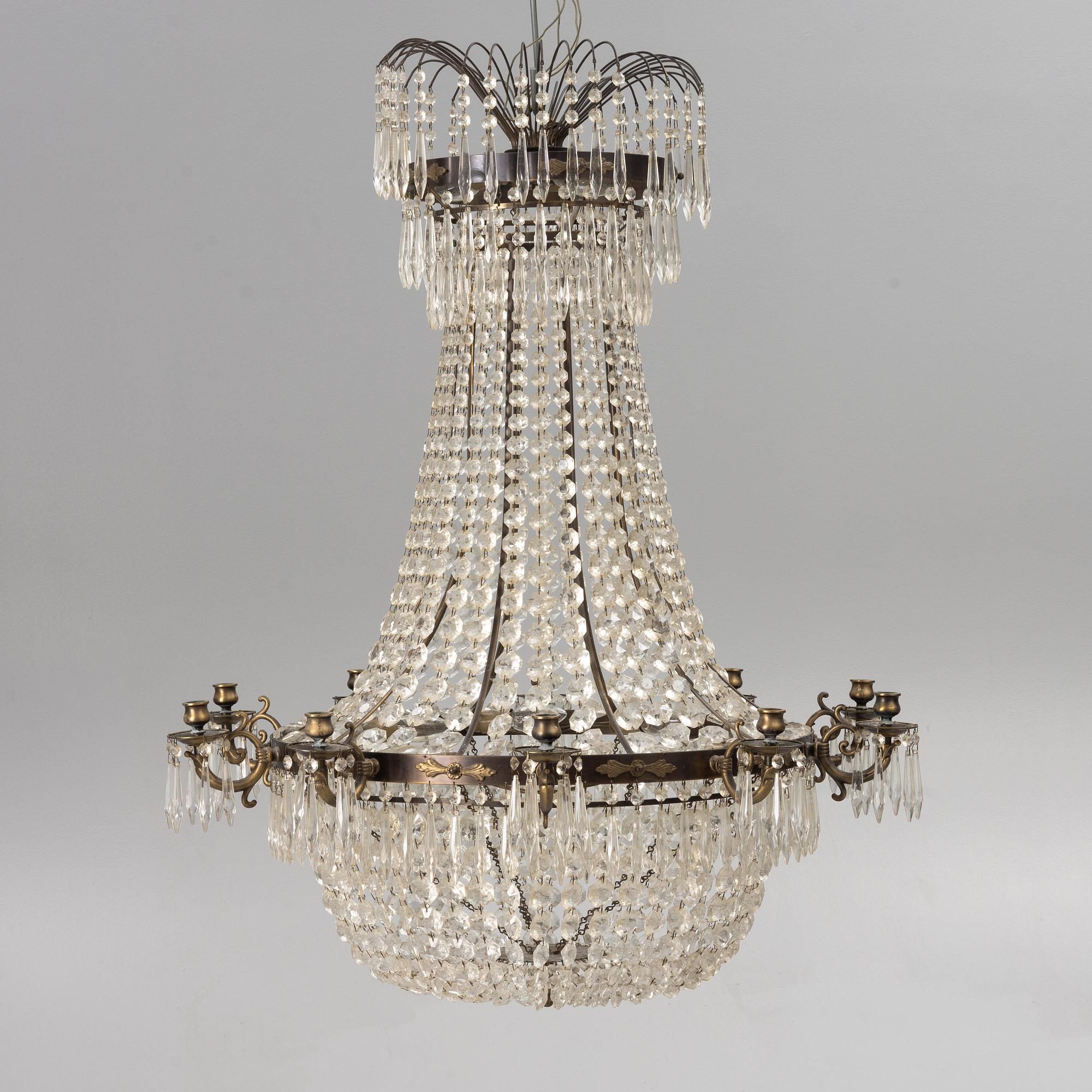 Chandelier, Empire style, second half of the 20th century.