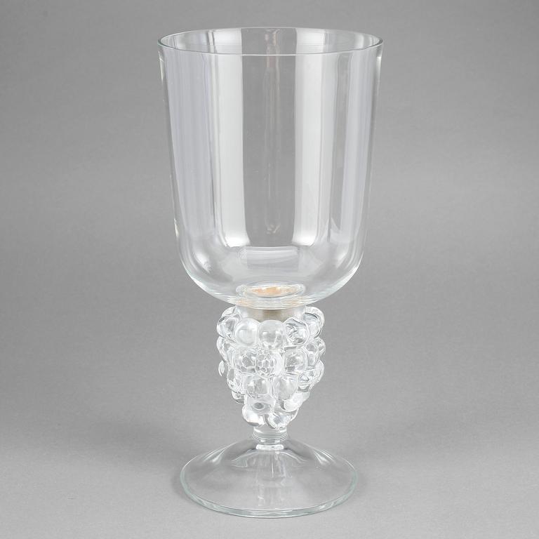 GLASOBJEKT/LJUSSTAKE, tvådelad, glas, Lalique, 1960-tal.