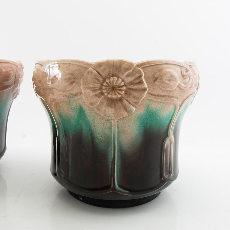 Outer covers 2 pcs Jugend, Rörstrand early 20th century stoneware.