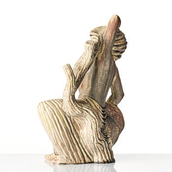 Stig Lindberg, a stoneware sculpture of 'Leda and the Swan', Gustavsberg, Sweden 1940-50s.