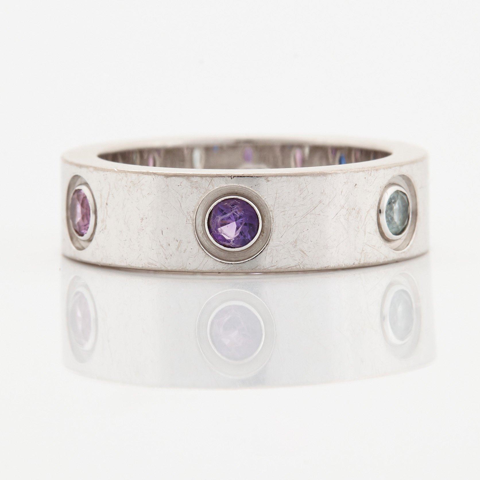 A Cartier "Love" ring in 18K white gold.
