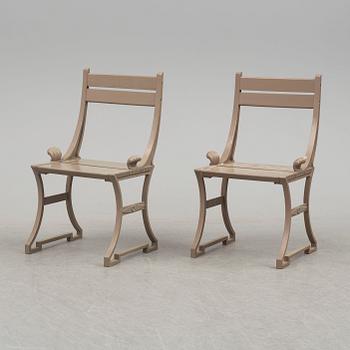 A pair of late 20th century garden chairs, "Sneckan", Folke Bensow, Byarums Bruk.