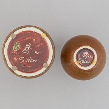 Sven Wejsfelt, vaser, 4 st och skålar, 2 st, Gustavsbergs studio.