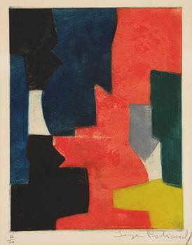 886. Serge Poliakoff, "Composition bleue, rouge, verte et noire".