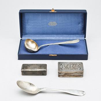 PARTI SILVER, 4 delar, bla Borgila. Total vikt ca  391.
