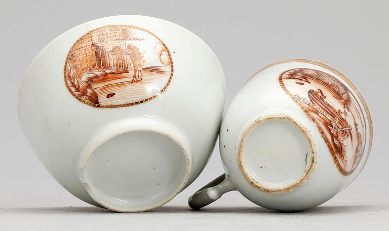 KOPP samt SKÅL, Kina, Qianlong (1736-1795).