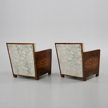 FÅTÖLJER, ett par, art déco, 1920/30-tal.