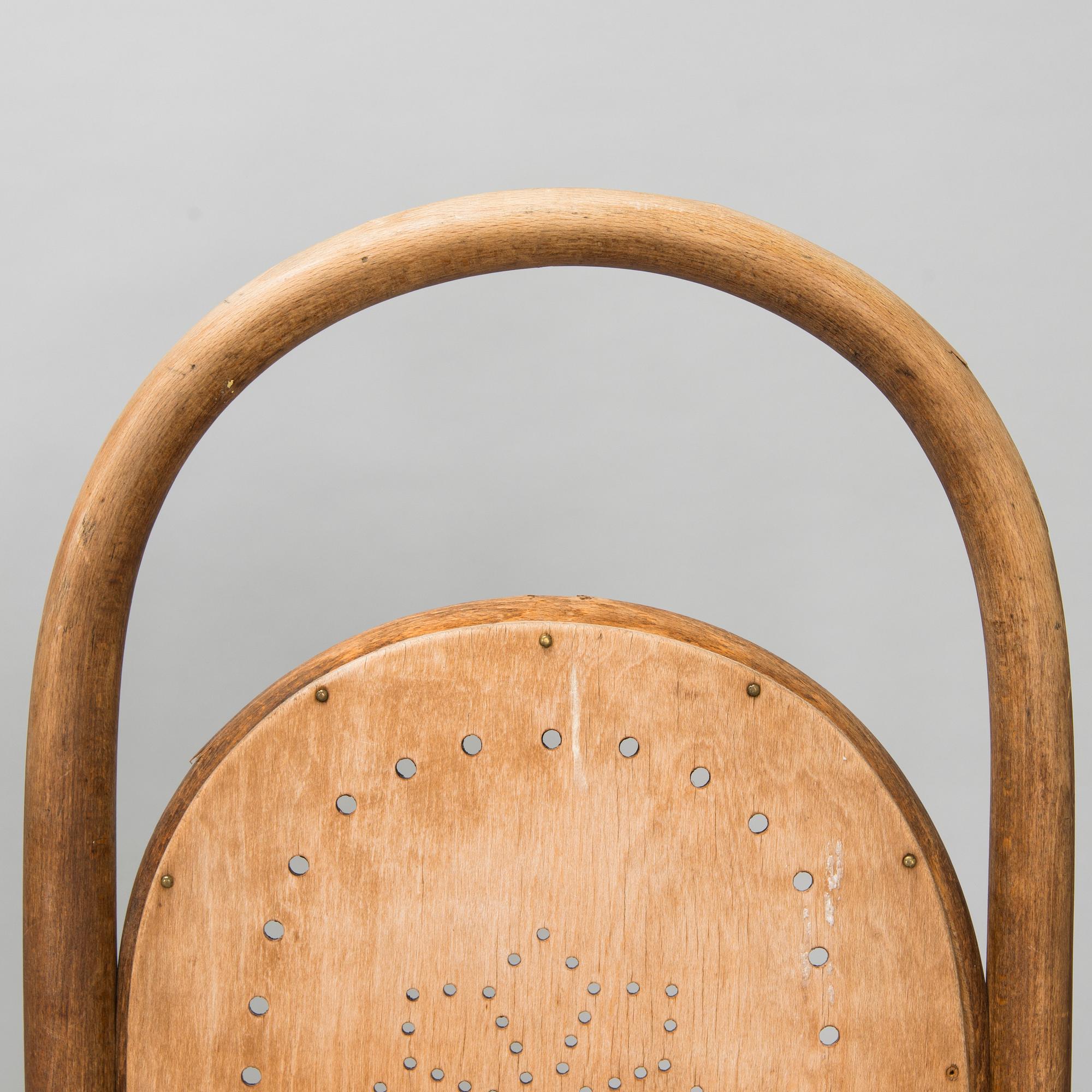 Four bent wood chairs, early 20th century, presumably Austria.