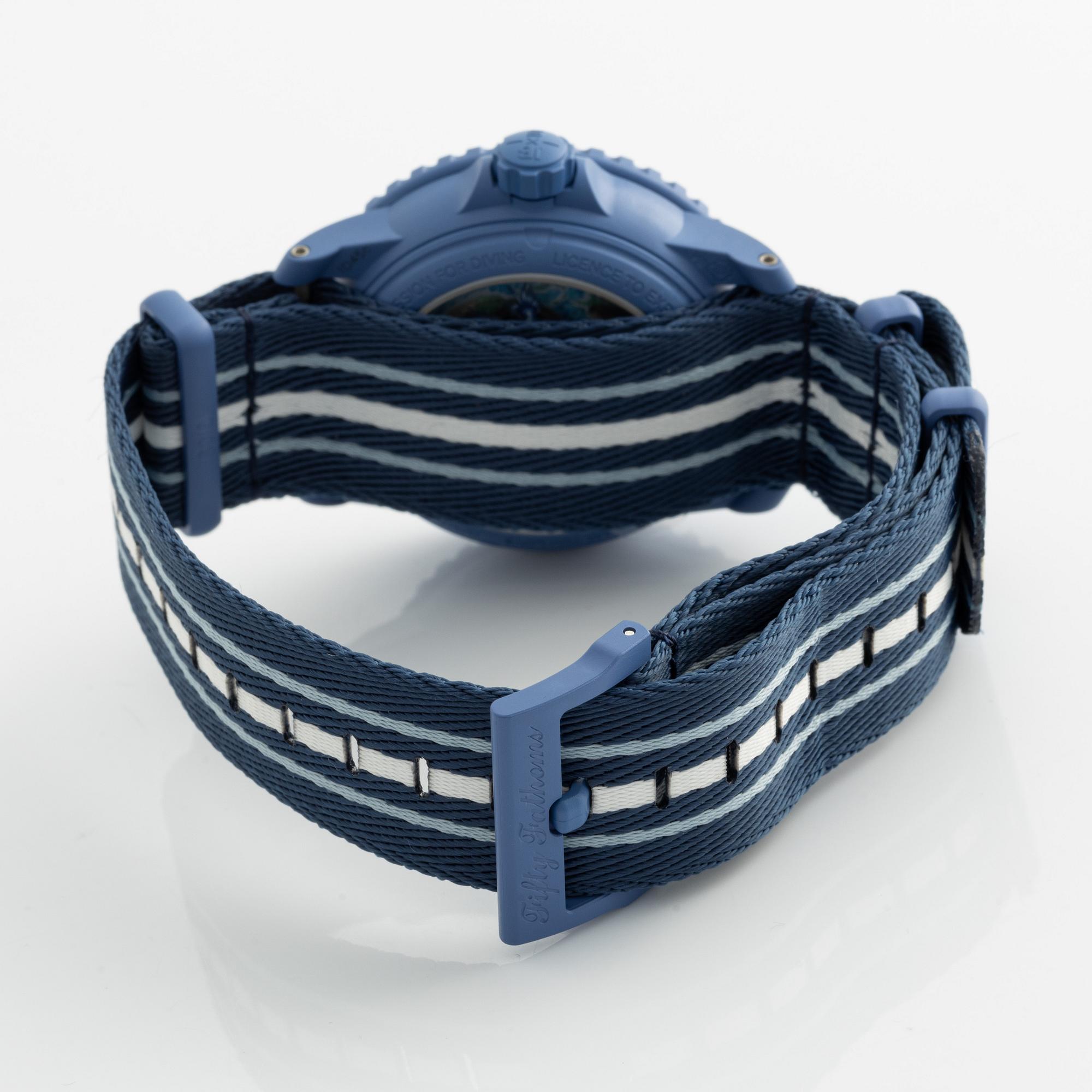 Swatch/Blancpain, Scuba Fifty Fathoms, Atlantic Ocean, armbandsur, 42,3 mm.