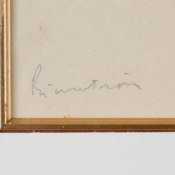 TOR BJURSTRÖM, blyertsteckning, signatur.