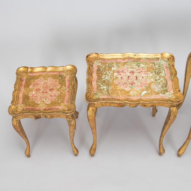 An Italian, mid-20th-century nesting table.