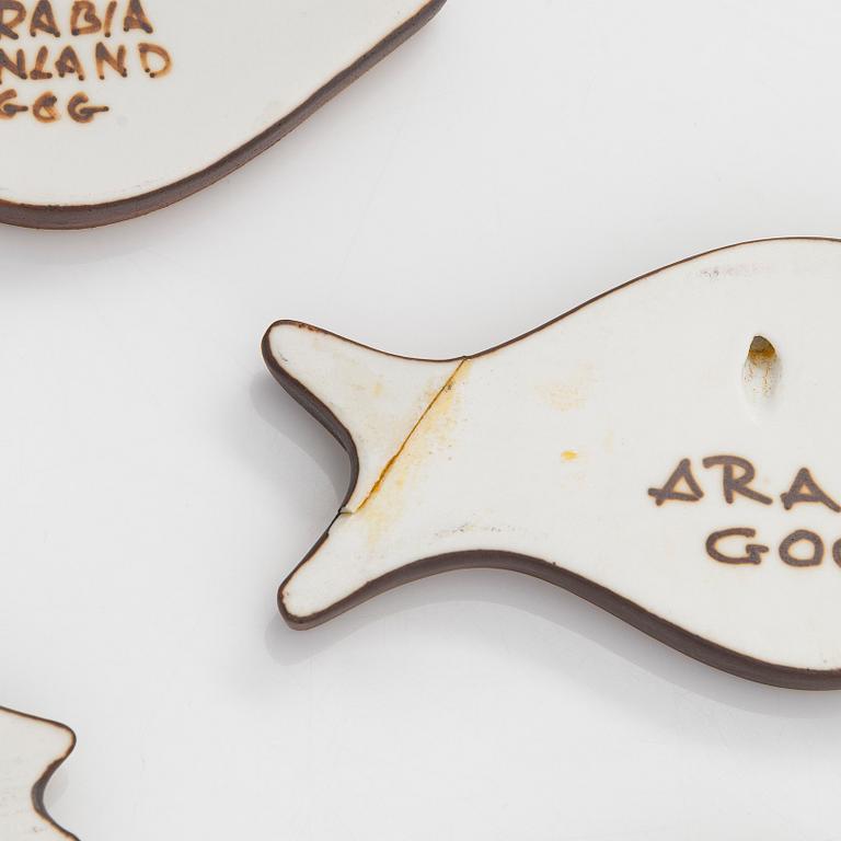 Gunvor Olin-Grönqvist, a set of eight ceramic wall decorations, all signed, for Arabia, Finland.